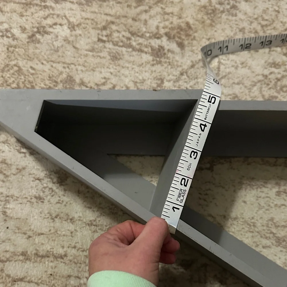Belk Gray Triangular Display Shelf with Hooks
